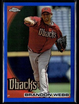 2010 Topps Chrome Blue Refractors Brandon Webb 050/199 Arizona Diamondbacks #159