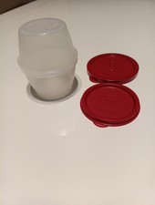 Tupperware Uno - Dosen /Schüttelbecher rund  Rote Deckel 140 ml+ 120 ml