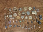 Vintage to Modern 47 Pc Costume Jewelry Lot Pendants Charms Silver & Gold Tone