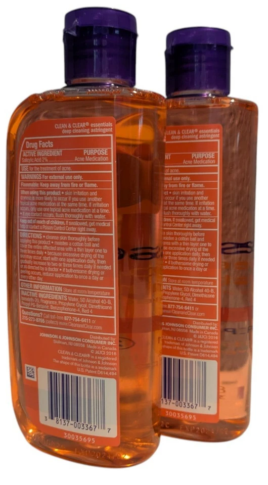2 Clean & Clear Essentials Deep Cleaning Astringent Oil-Free 8 oz Old Formula - Image 4 of 4
