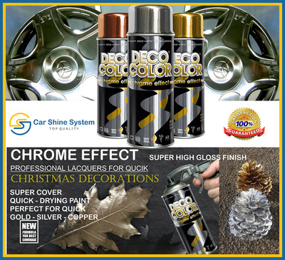 DEKOFARBE CHROM SILBER EFFEKT SPRAY DEKO KUNST DEKOR SPIEGEL EFFEKTFARBE