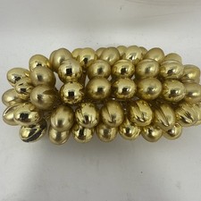 VTG Gold Tone Barrette Hair Clip Beaded Grape Cluster Chunky Statement Sphere