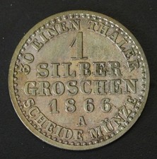 PRUSSIA (German State) 1 Groschen 1866 A - Silver 0.222 - Wilhelm I. - VF - 840