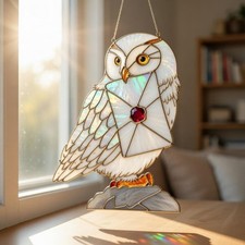 Owl Acrylic Window Suncatcher, Bird Window Hanging Decoration