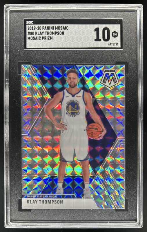2019-20 Panini Mosaic Klay Thompson Mosaic #80 Warriors SGC 10