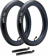  2-Pack 14x2.125 Heavy-Duty Inner Tubes with CR202 Bent Valve Stem for Electric
