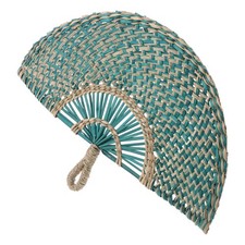 Chinese Style Woven Fan: Natural Straw Handmade Semicircle Fan For Summer