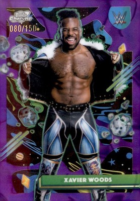 2026 Topps Chrome Cosmic WWE #35 Xavier Woods Purple Nebula Refractor #/150