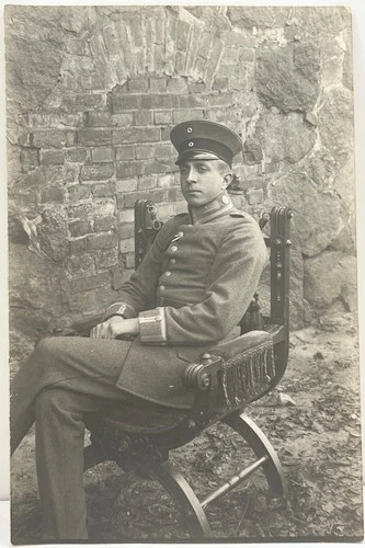 WWI German Army Officer Vice Wachmeister Strasbourg RPPC Military Portrait Photo