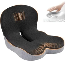 Memory Foam Seat Cushion Lumbar Support Ergonomic Back Support for Office Car US