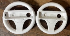 Nintendo Wii Steering Wheel RVL-024 White Lot of 2 Mario Kart Wii