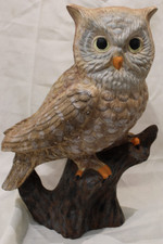 Vintage 1987 Hand Painted Ceramic Owl Sculpture 