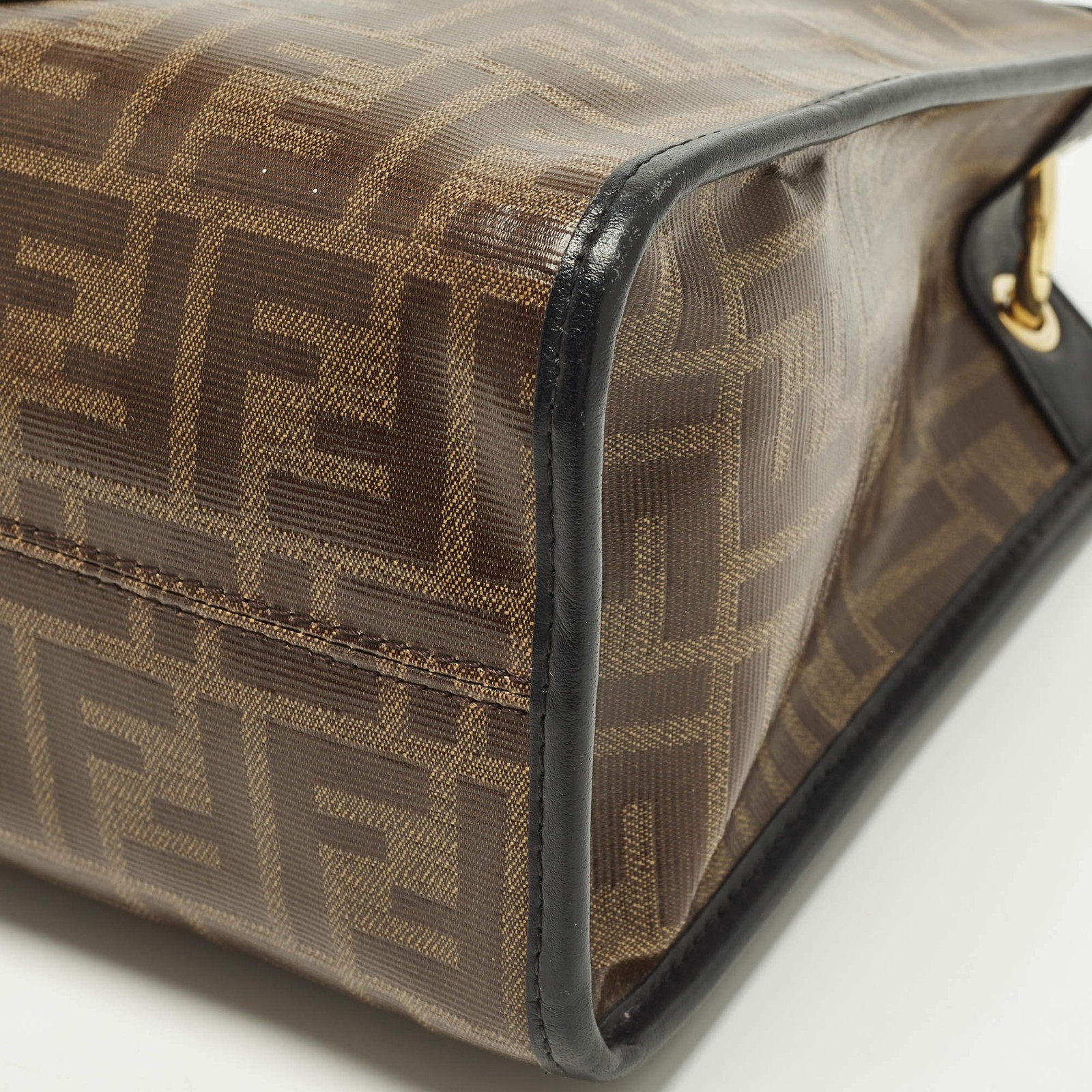 Fendi Runaway Small Zucca Coated Canvas and Leather Tote thumbnail 12