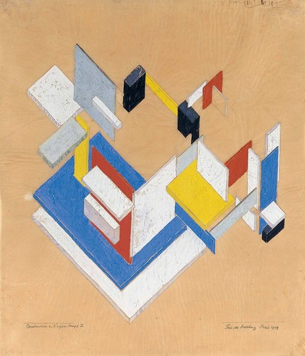 Construction in Space Time II by Theo van Doesburg as HIQU Art Print on Canvas - Picture 1 of 2