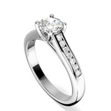 0.55 Ct Round Cut Lab Created Diamond Engagement Wedding Ring 14K White Gold