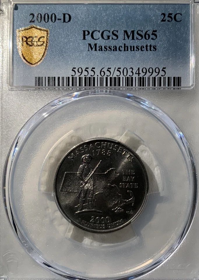 2000 D Massachusetts State Quarter MS 65 Uncirculated - Image 2 of 2