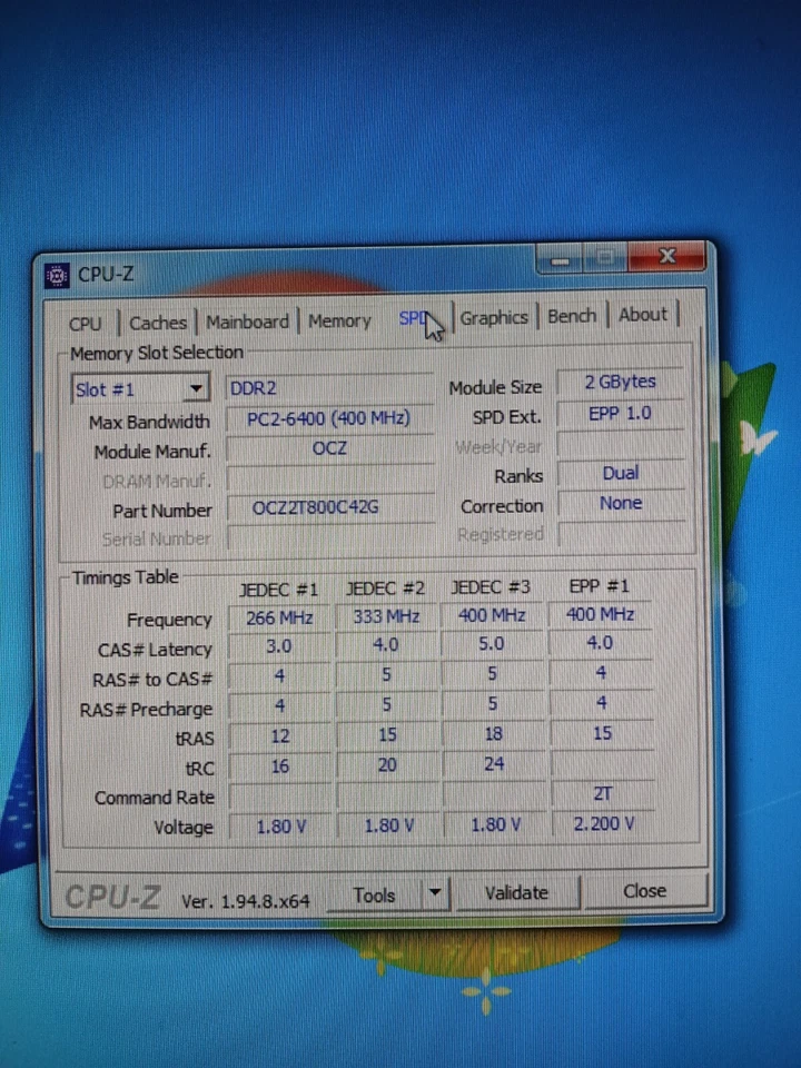 DDR2 Kit 4GB (2x2GB)  OCZ OCZ2T800C42G Titanium PC2-6400U DDR2-800 CL4 - Immagine 2 di 2