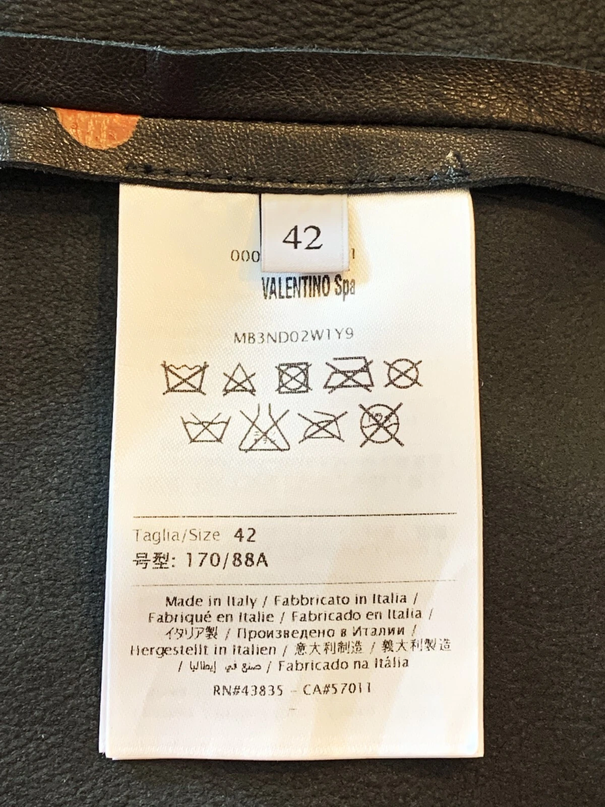 Valentino Pelle d'Agnello Stampa Ombrello Stampa Supporto Taglio Midi Abito Italiano 42