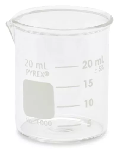 20 ml Becherglas, Griffin niedrige Form, graduiert, PYREX 1000-20 - Bild 1 von 1