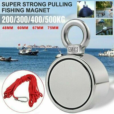 Double Side Super Strong Fishing Magnet Neodymium Pulling Force Round 200/300KG 