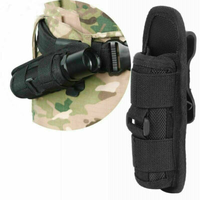 LED Flashlight Holder Carry Belt Pouch Nylon Holster Torch 360 Degrees Rotatable