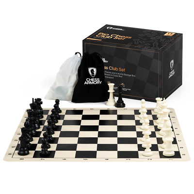 Chess Armory Deluxe Large Chess Set with a Silicone 20'' Chess Board