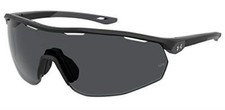 Under Armour Game Time Mens Designer Sunglasses Matte Black/Grey Oleophobic 99mm