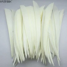 50PCS 5inch White Parabolic Vanes Fletches Feathers Fletching RW LW