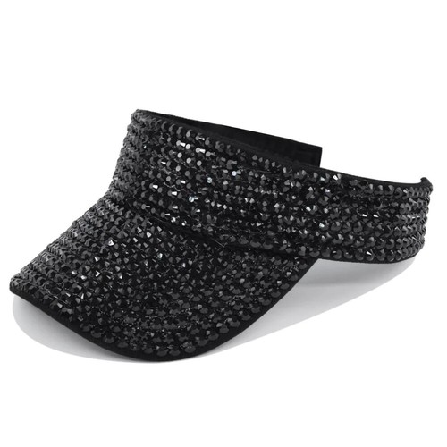 New Rhinestone Sun Visor Cap Glitter Sequin Sparkly Bling Women Summer Hat Sun - Picture 32 of 34