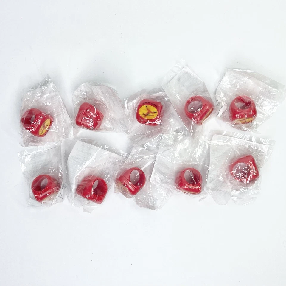 Anéis de plástico para suprimentos de festa Power Rangers (lote de 10) enfeites de cupcake Hallmark - Imagem 2 de 4