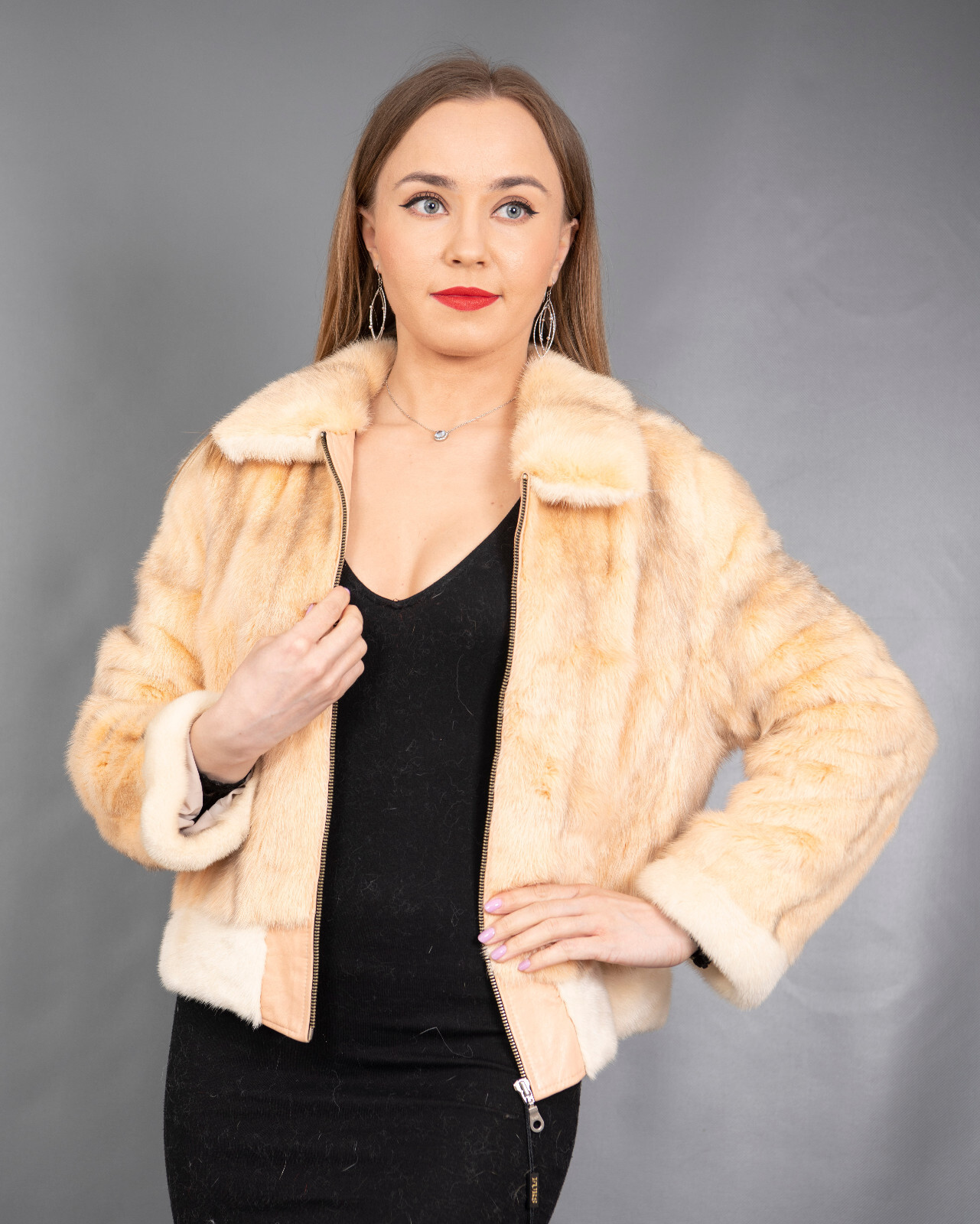 927 NEW GLAMOROUS REAL MINK COAT LUXURY FUR JACKET BEAUTIFUL LOOK SIZE