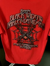 Harley Davidson Red Pocket T Shirt Port Charlotte Florida Size M