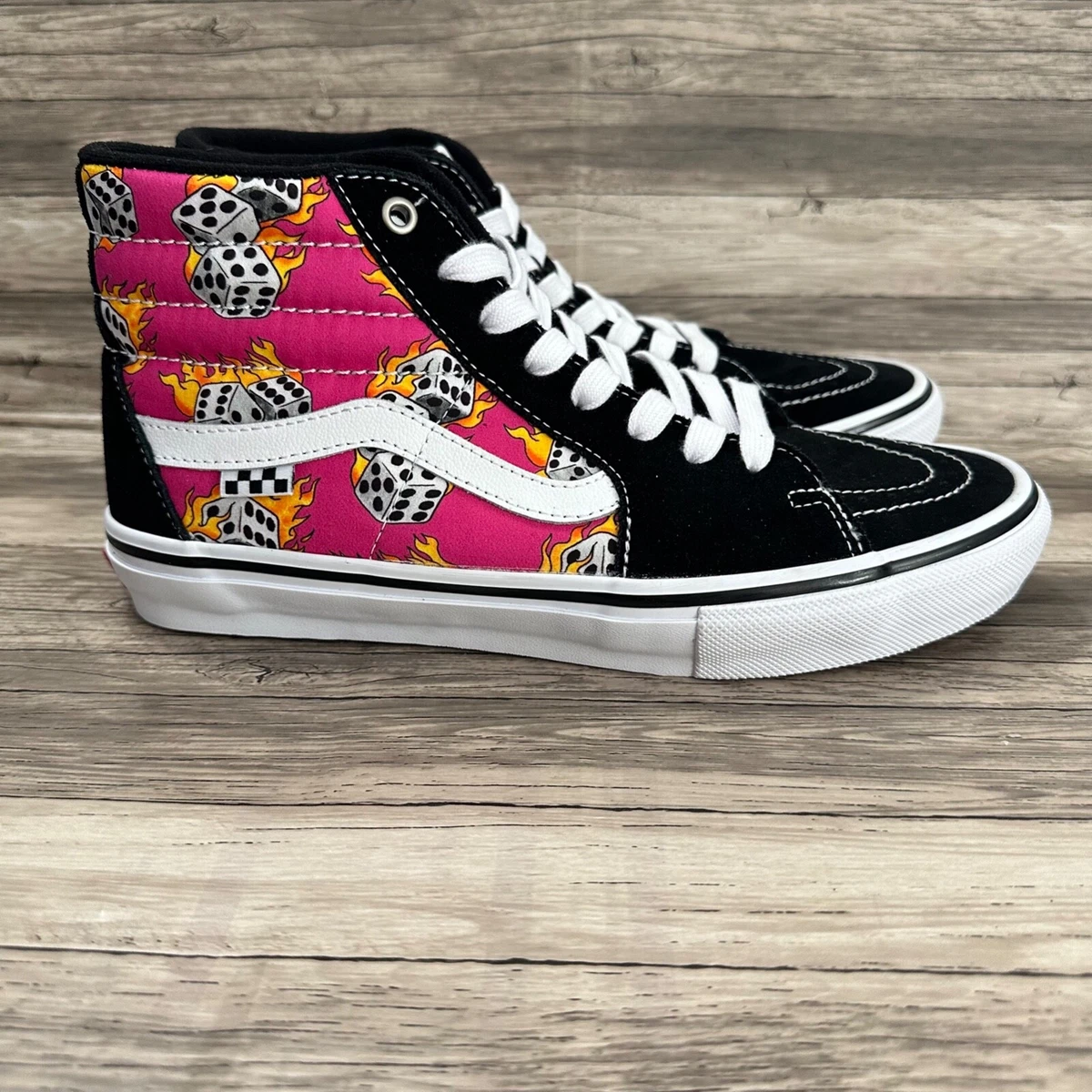 Pink hotsell flames vans