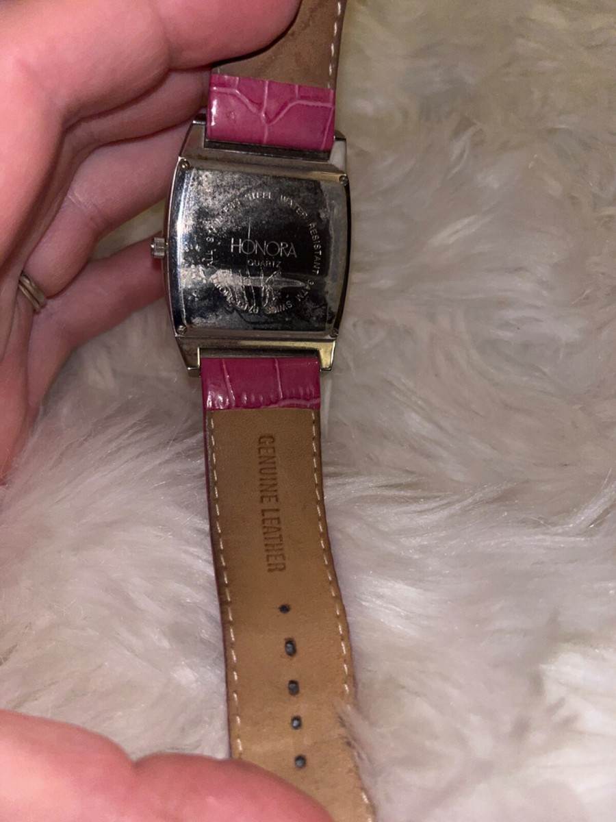 Honora mother of Pearl analog wrist watch with Pink leather  display picture 1