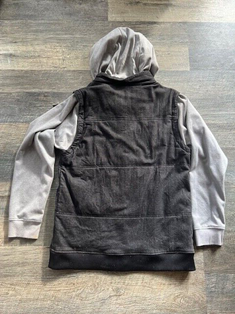 Burton black×l button dryride jacket Burton Snowboard Dryride Hoodie Shacket Jacket sz XL Denim Full