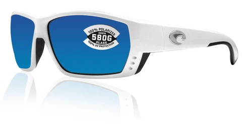 Costa Del Mar Tuna Alley White Blue Mirror 580 Glass Polarized Lens TA25OBMGLP
