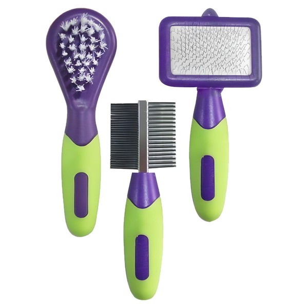 Pawise Pflegeset Nager 3 BüRsten 12-13 Cm FüR Kaninchen Meerschweinchen Hamster-image