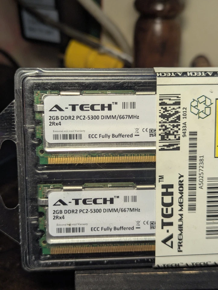 A-Tech 2GB RAM x 4 (8G Total) DDR2 PC2-5300 DIMM/667 MHz ECC Memory 2Rx4 OPENBOX - Image 3 of 4