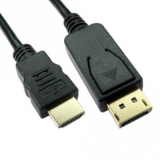 Image of DisplayPort DP Display Port to HDMI Male Plug Display/Monitor/TV Cable Lead