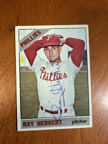 1966 Topps Ray Herbert #121 Autographed Card Philadelphia Phillies Auto Signed