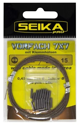 FTM Seika Pro 7 x 7 Vorfach mit 20 Klemmhülsen versch. Tragkraft Stahlvorfach