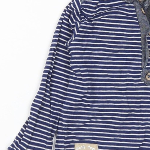 Primark Boys Blue Striped Cotton Blend Polo Size 12-18 Months - Picture 9 of 12