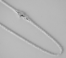 1.6mm Sterling Silver D/C Rope Chain. Pure 925 Italian 14,16,18,20,22,24,30 inch