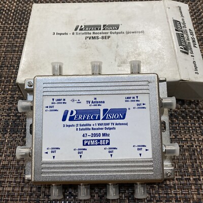  NEW Perfect Vision PVMS-8EP Satellite Multiswitch 3/In 8/Out