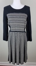Spense Women's Sweater Dress Black Ivory Size M