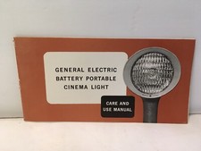 General Electric GE Battery Portable Camera Light Care and Use Manual Vtg