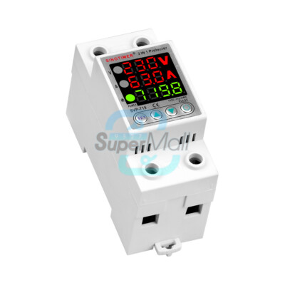 DIN Rail Adjustable Over &under Voltage Protector AC Voltage Current Power Meter