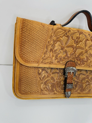 80s ビンテージ Bodum ブナ材 ブレッド ディスプレイ ケース 大きめ VOGT - Gorgeous Hand Made Tooled LEATHER Vintage Old Mexico