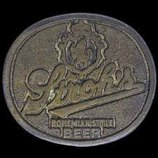 Strohs Bohemian Beer Crown Detroit Michigan Heilman 70 Vintage Belt Buckle K609