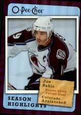 2007-08 O-Pee-Chee Season Highlights Joe Sakic Colorado Avalanche #SH5